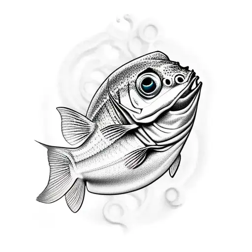 fish with big eyes tattoo design idea