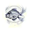 big eyed fish tattoo design idea