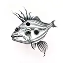 big eyed fish tattoo design idea