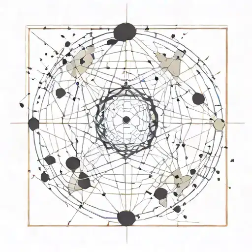 Theme: living life at the intersection of order and chaos in the cosmos  Style: Lines and minimalist Placement: right sh tattoo design idea