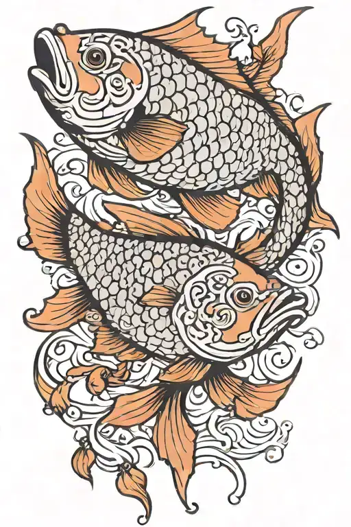 koy fish korean tattoo design idea