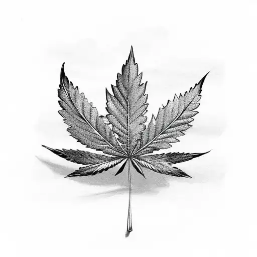 weed leaf tattoo design idea