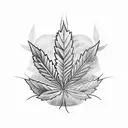 weed leaf tattoo design idea