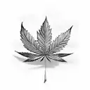 weed leaf tattoo design idea