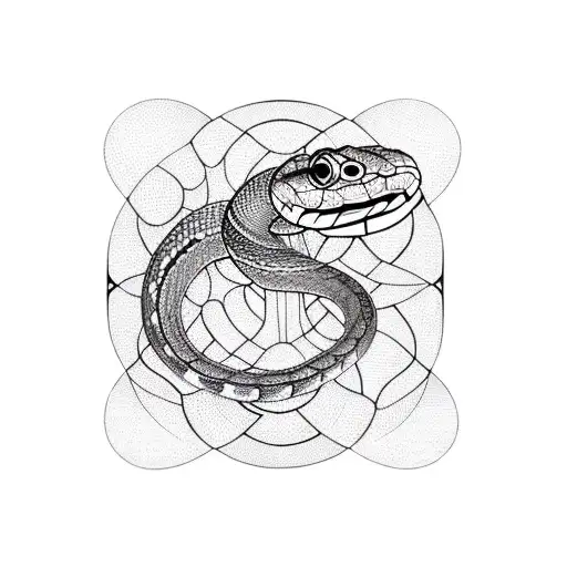 A geometric pattern incorporating snake scales and shapes, symbolizing your love for snakes and artistry tattoo design idea