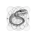 A geometric pattern incorporating snake scales and shapes, symbolizing your love for snakes and artistry tattoo design idea