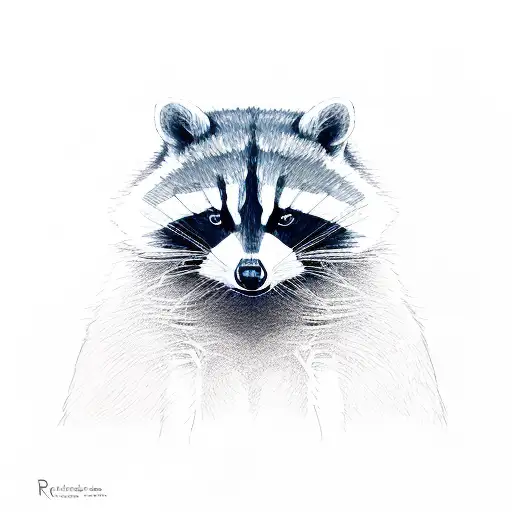 racoon with cap tattoo design idea