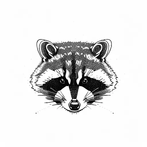 racoon with cap tattoo design idea