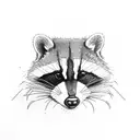 racoon with cap tattoo design idea