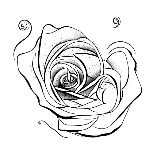 upside down rose tattoo design idea