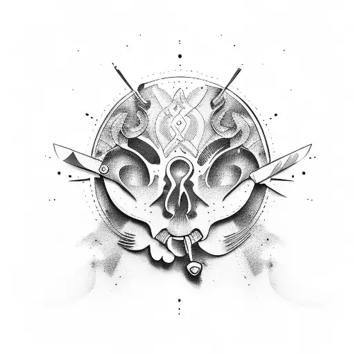 chef knife tattoo design idea