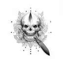 chef's knife tattoo design idea