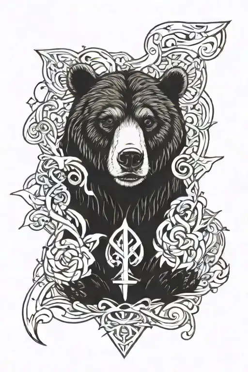 Make a christian tattoo with the saying "Father bear witness, of the strength of your creation" include the holy trinity tattoo design idea