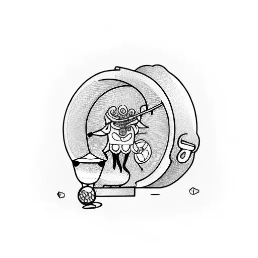 A dancing bean playing the drums tattoo design idea