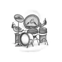 A dancing bean playing the drums tattoo design idea