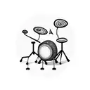 A dancing bean playing the drums tattoo design idea