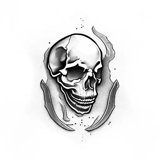 A female reaper, her face like a skull and her chest showing her bones tattoo design idea