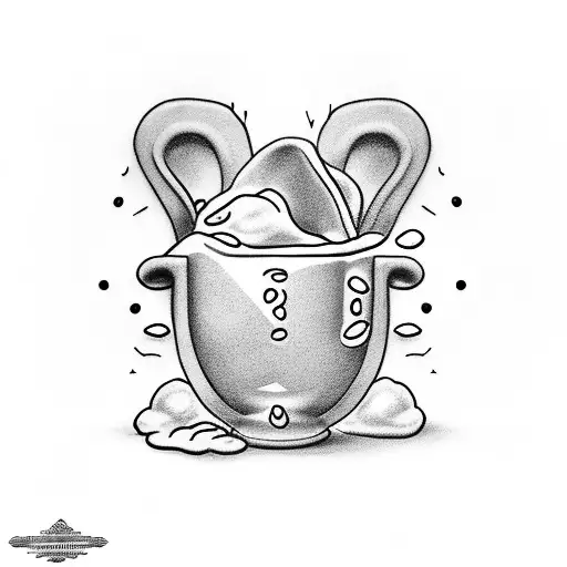 cup of cereal and milk tattoo design idea