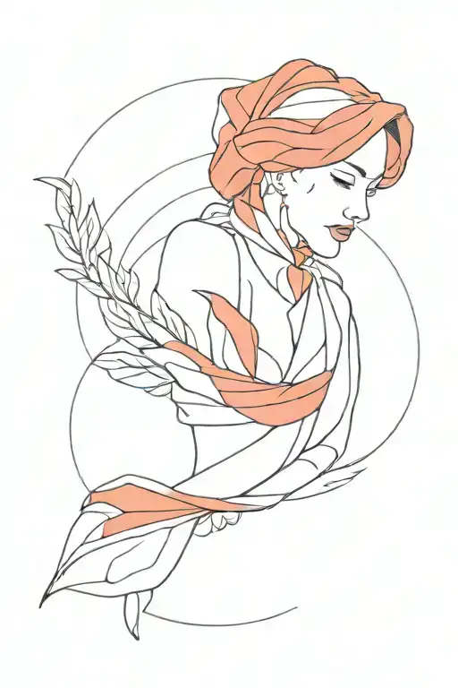 red scarf  tattoo design idea