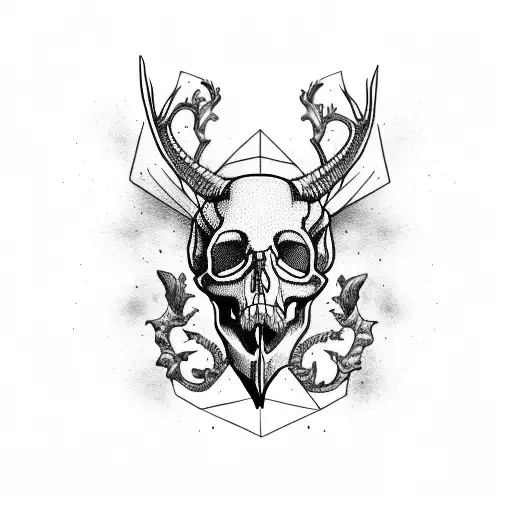 animal skull tattoo design idea