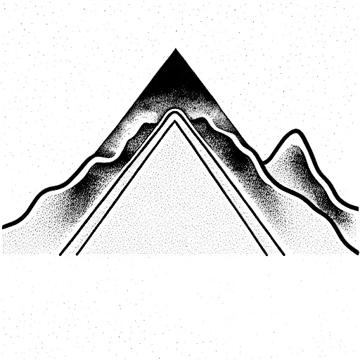 make an ocean of lines similar to that famous Joy Division album "pleasure" shirt that slowly evolves  into mountains tattoo design idea