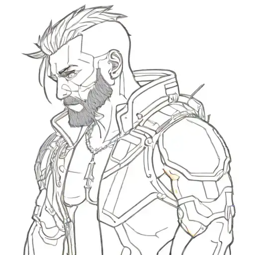 Cyberpunk 2077 character immersed tattoo design idea