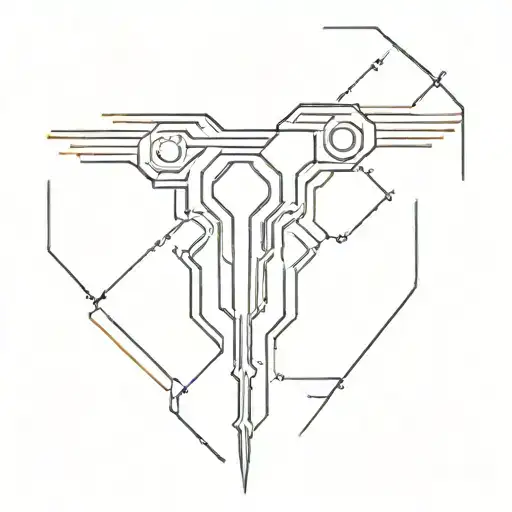 Cyberpunk 2077 cyberware symetrical tattoo design idea