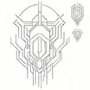 Cyberpunk 2077 cyberware symetrical tattoo design idea