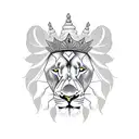 Lion with indian crown tattoo design idea