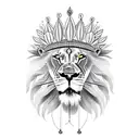 Lion with indian crown tattoo design idea