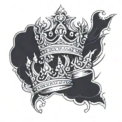 three crowns symbolizing royalty with the words "Progress with unity" under the crowns  tattoo design idea