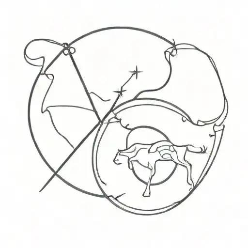 astrological signs cancer sagittarius and taurus tattoo design idea