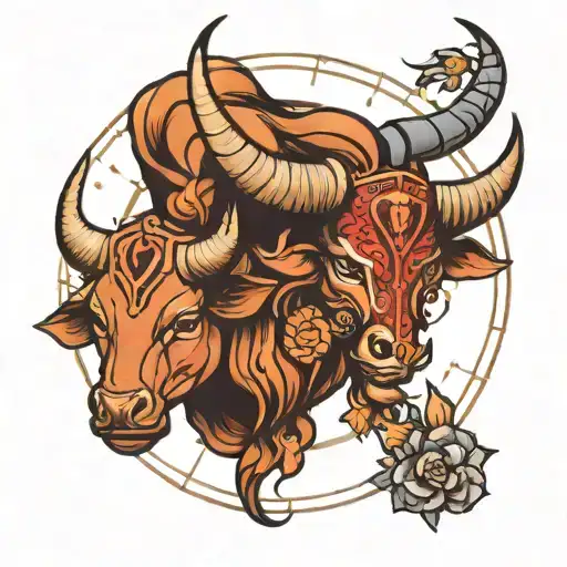 astrological signs taurus sagittarius and cancer zodiac tattoo design idea