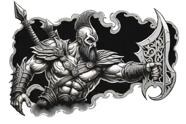 ares god of war tattoo design idea