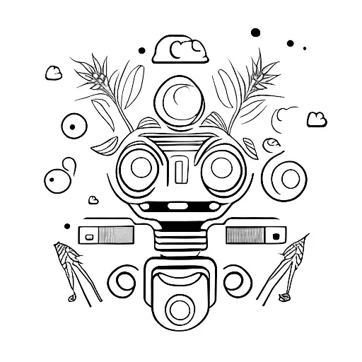 Ufo alien weed tattoo design idea