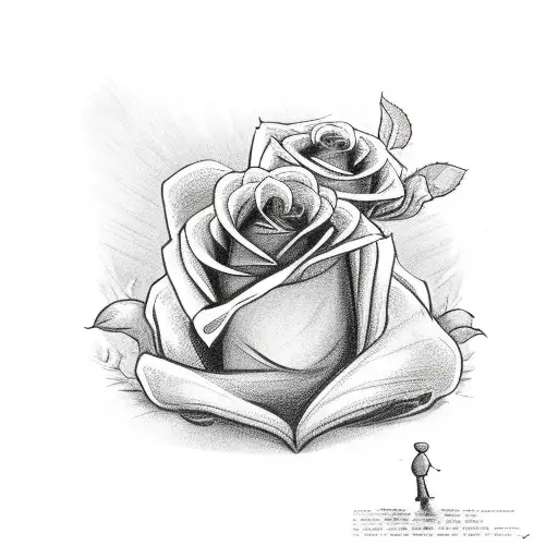 sock monkey peaking out in between 3 roses with the year 1940 written under it tattoo design idea