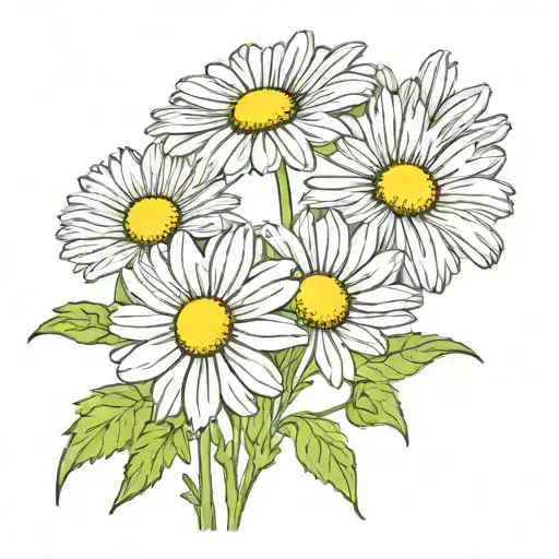 chamomile flower  tattoo design idea