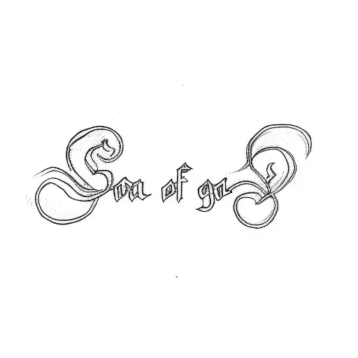a black and white drawing of a black and white drawing. With smoke and devil nails tattoo design idea