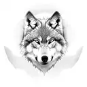 Wolf Forest Moon tattoo design idea