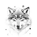 Wolf Forest Moon tattoo design idea