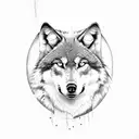 Wolf Forest Moon tattoo design idea
