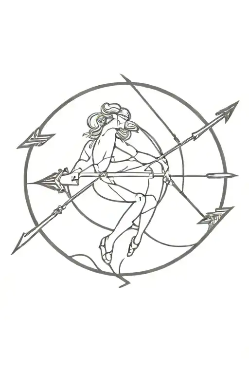 Sagittarius with arrow  tattoo design idea