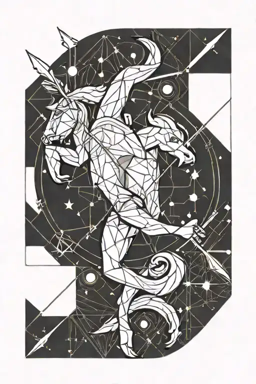 Sagittarius with arrow  tattoo design idea