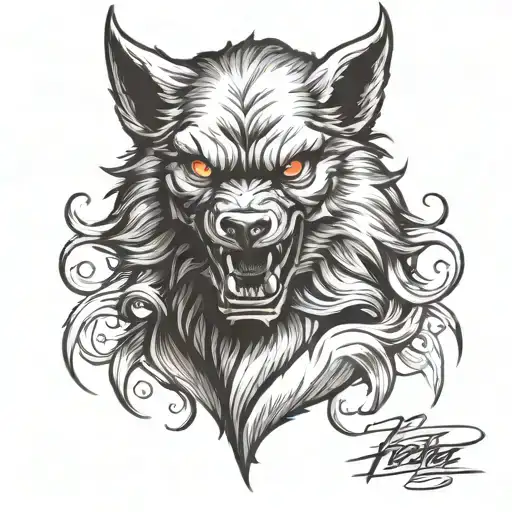 werewolf tattoo design idea