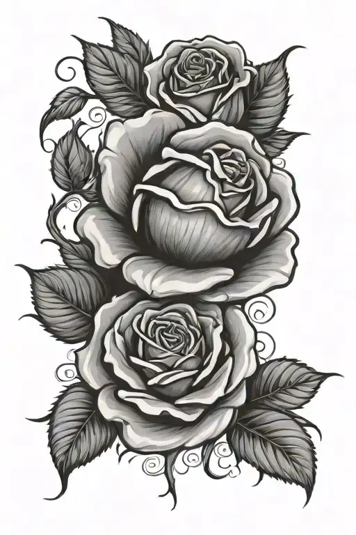 rose baseball tattoo design idea