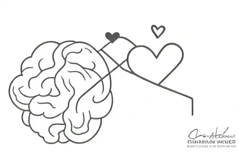 brain vs heart tattoo design idea