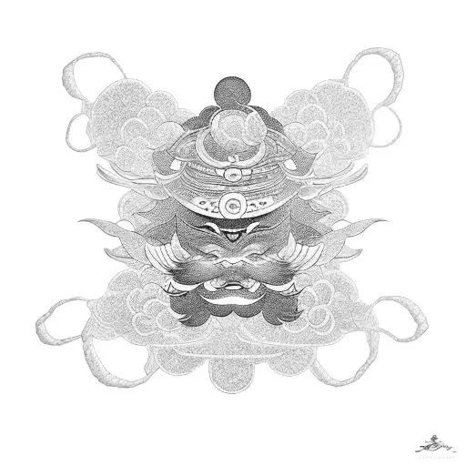 Japanese sun goddess in a traditional kimono tattoo design idea