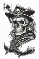 Skull, Metallica, Rock, Biker, Maltese Cross, Electric Guitar, Spider Web, Playing Card And Dice tattoo design idea