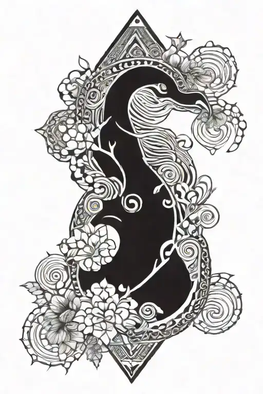 Scandinavian and Polynesia tattoo design idea