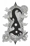 Scandinavian and Polynesia tattoo design idea
